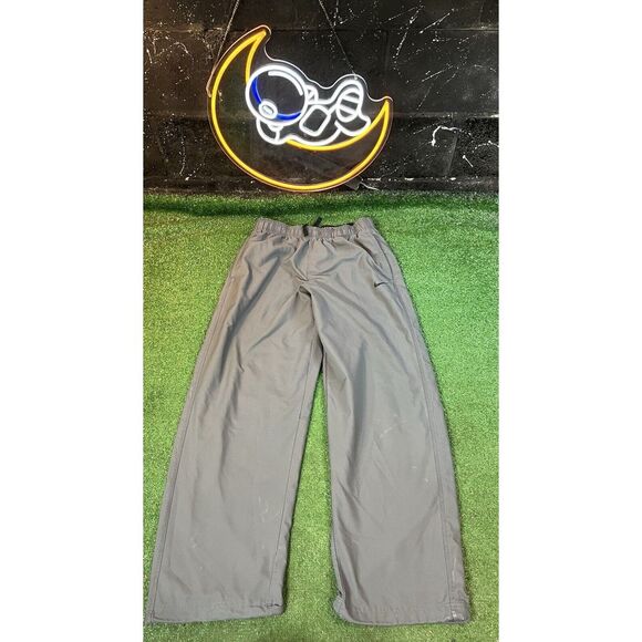 Vintage‎ Nike Y2K Gray/Black Mens Track Pants Joggers size LG Gym Workout Baggy - Picture 1 of 4